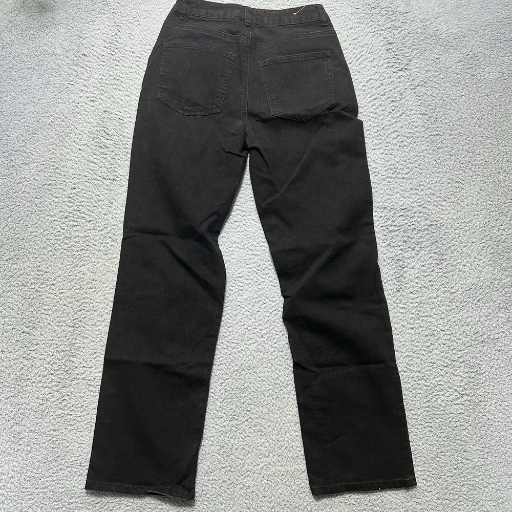 Rue 21 Womens Black Denim Jeans Size 1 Relaxed‎ Fit Wide Leg Y2K Boyfriend - Picture 7 of 9
